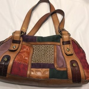 Vintage Fossil patchwork purse